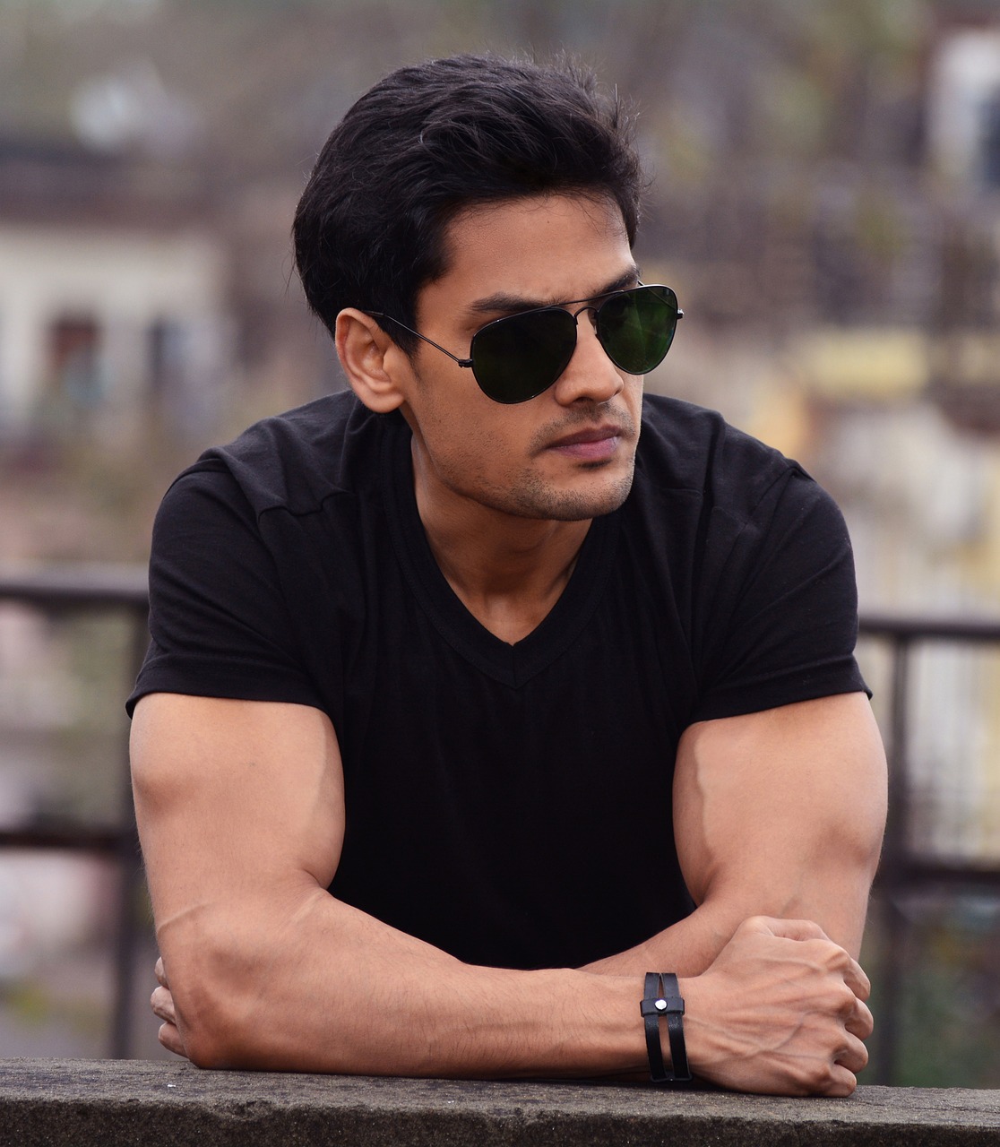 indian, male, asian, portrait, young, muscles, hunk, man, fashion, model, face, biceps, fitness, lifestyle, looking, attractive, person, city, sunglasses, outdoor, glamour, strength, urban, bracelet